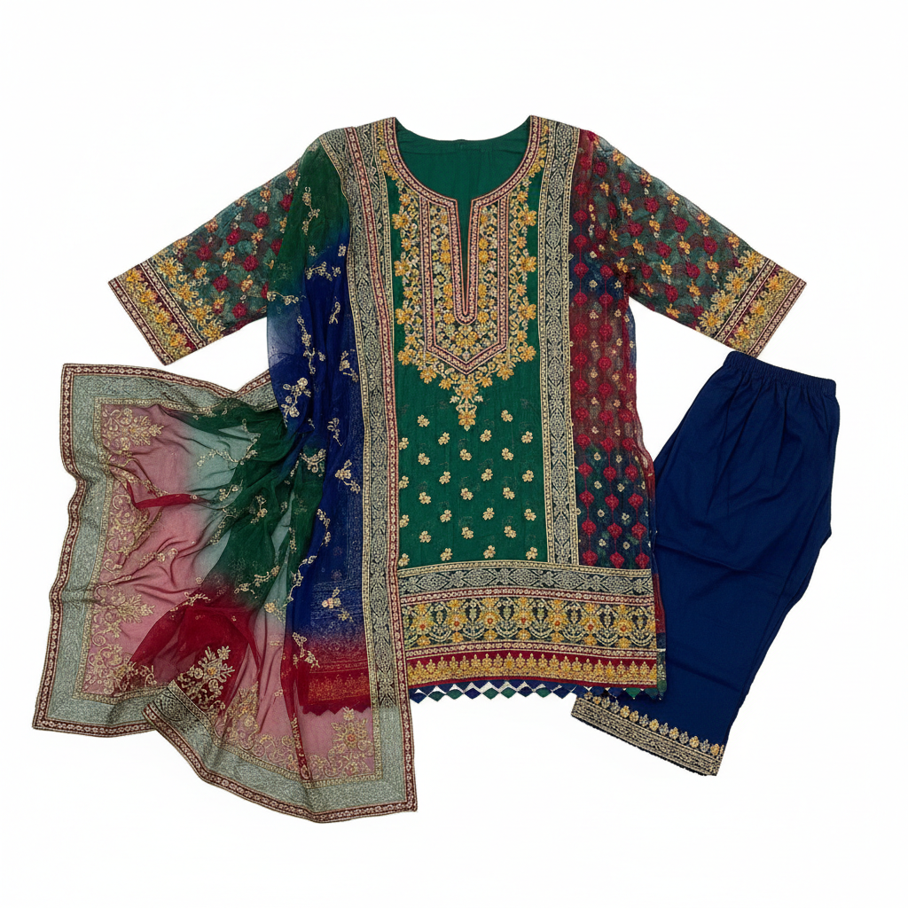 Pakistani Women's Embroidered Dress