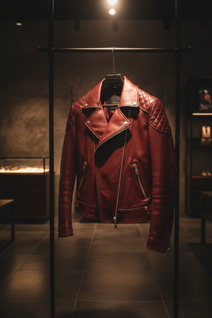 Women's Burgundy Red Leather Moto Jacket – Rock Chic Edition