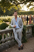Men's Light Grey Linen Summer Suit – Smart Casual Luxury
