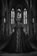 Women's Givenchy-Inspired Black Lace Overlay Couture Gown