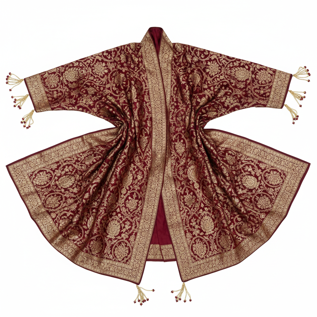 Women's Luxury Jamawar Shawl Wrap Coat – Heritage Collection