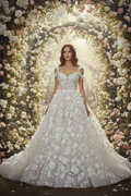 Women's Oscar de la Renta-Inspired White Floral Ball Gown
