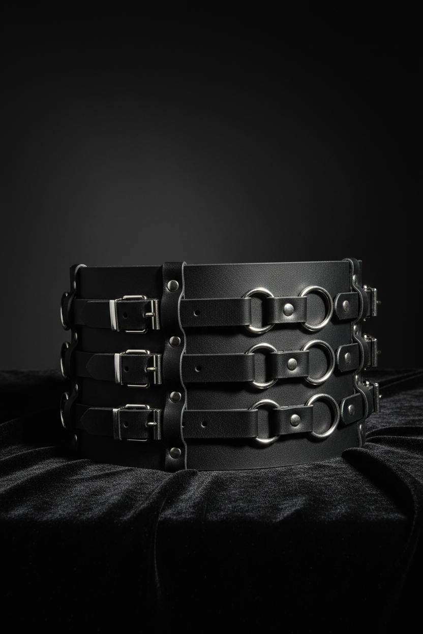 Women's Black Leather Waist Harness Belt – Avant-Garde Style