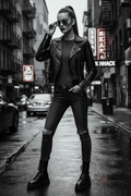 Women's Black Leather Biker Jacket – Edgy Street Style