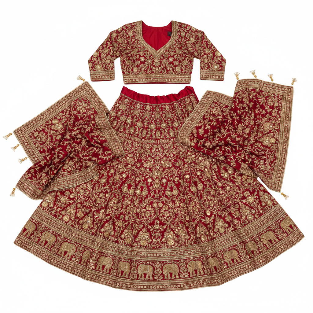Women's Luxury Bridal Lehenga – Zardozi & Dabka Collection