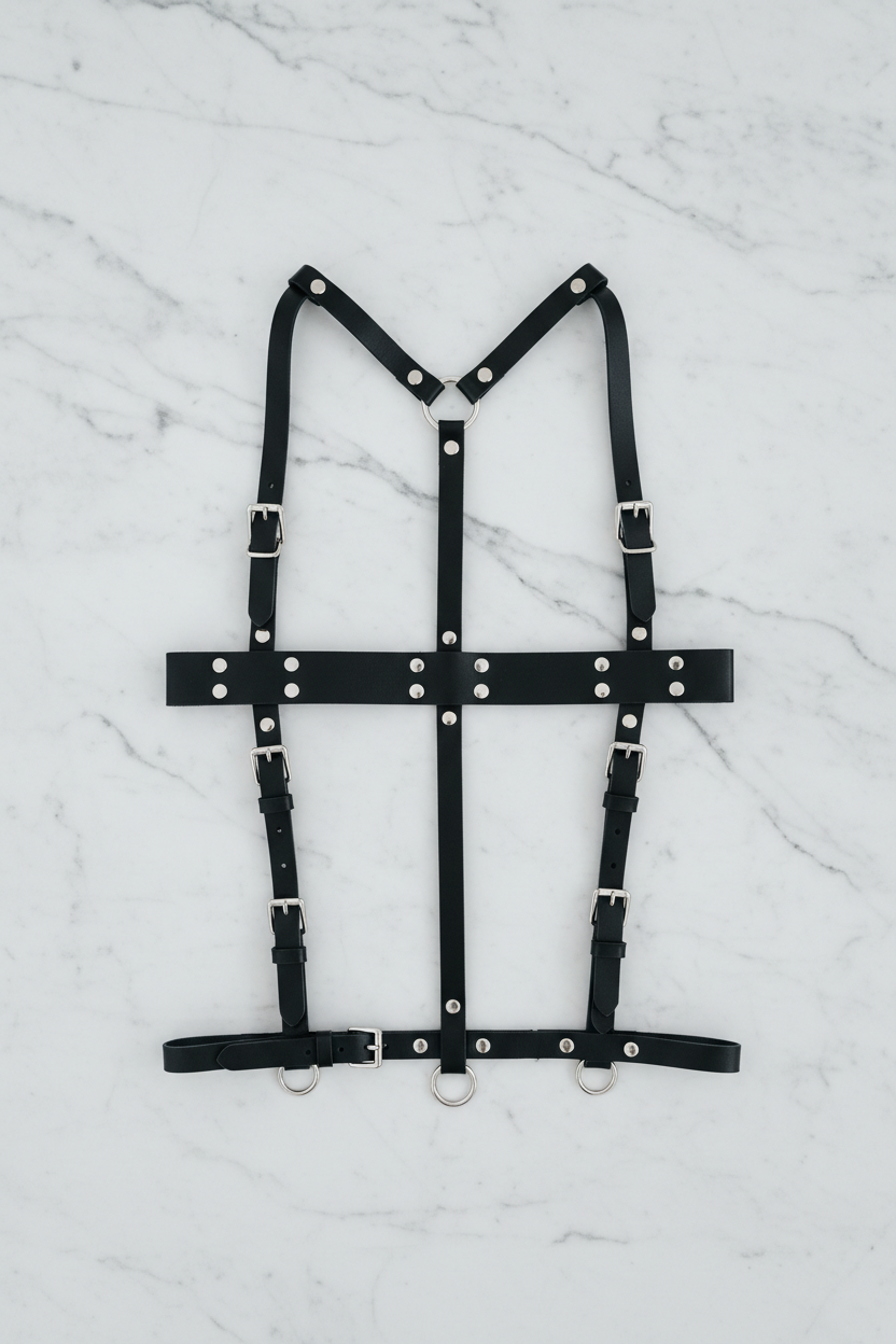 Women's Black Leather Body Harness – Edgy Street Style